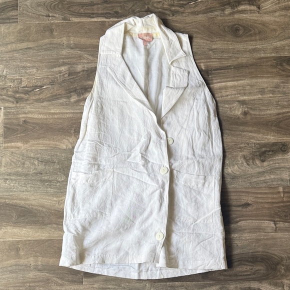 Show Me Your MuMu Dresses & Skirts - Show Me Your Mumu White Sleeveless Blazer Dress XS Linen Blend Button Front